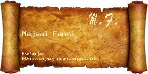 Majsai Fanni névjegykártya